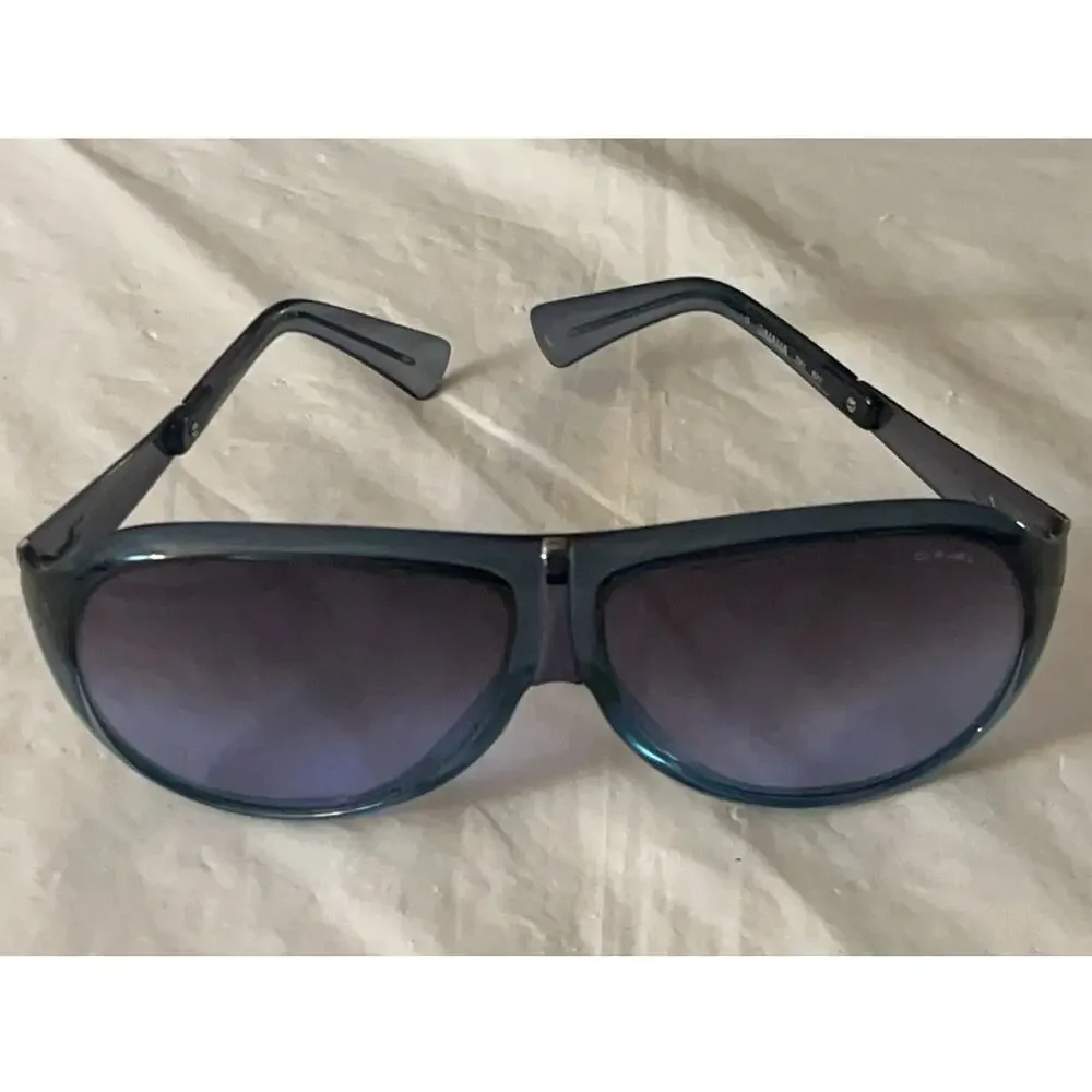 Vintage Diesel SIMAMA Z9IJ Sunglasses Blue Gray Shield Wrap Made In Italy Y2K